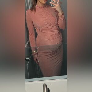 Mauve Kara Mock Neck Dress